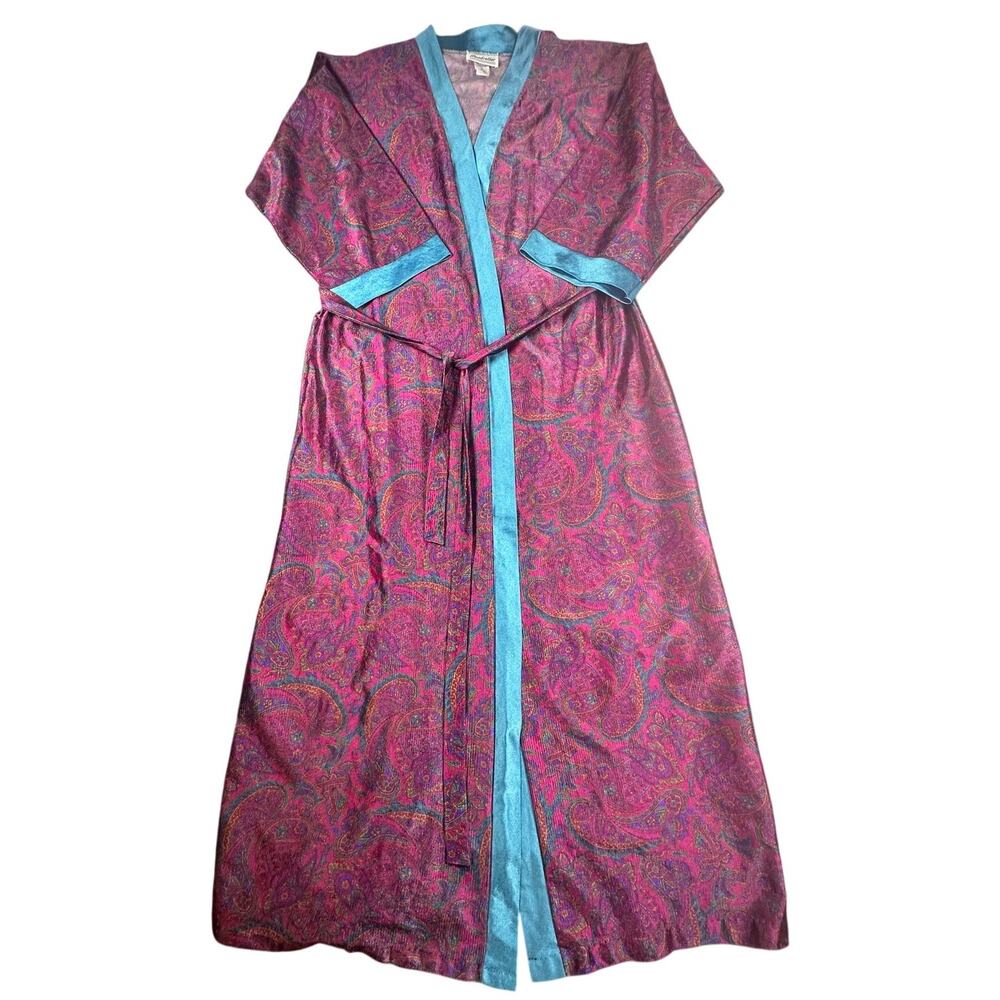 Moodsetter Robe M Magenta Teal Paisley Crinkle Poly